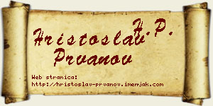 Hristoslav Prvanov vizit kartica
